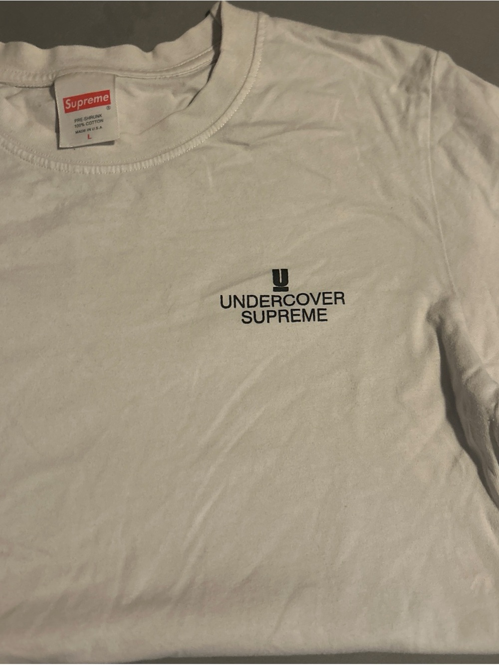 Supreme White Tee with Black Undercover Chest Logo